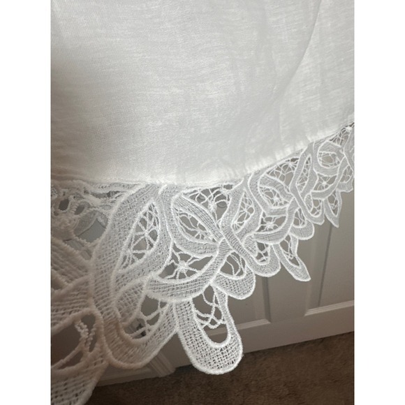 American‎ Eagle White Linen blend oversized shirt size medium - Picture 5 of 8